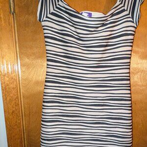 Hot Gal Black & White Striped Dress – Size Large